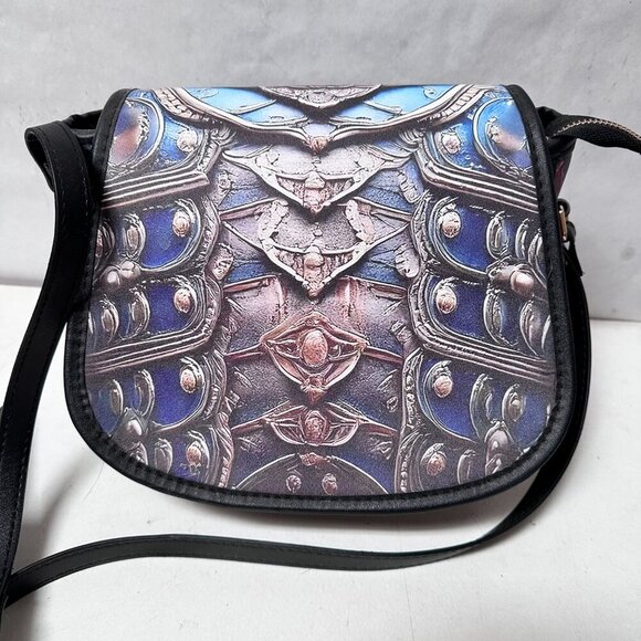 Baroque Saddle Bag Genuine Leather NWT Medieval Handmade Rococo Gladiator Blue - Picture 8 of 10